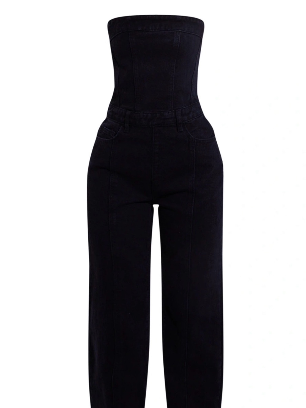 Plus Size Washed Black Bandeau Denim
Jumpsuit